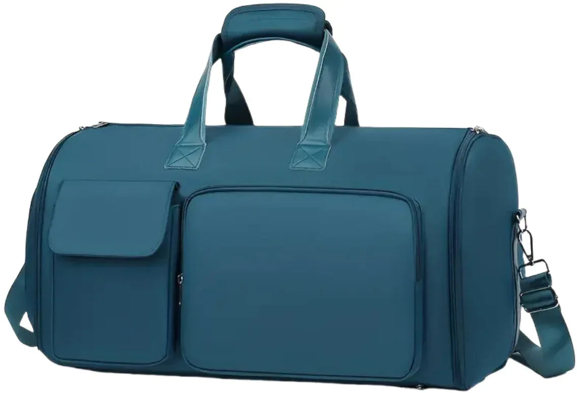 Convertible Travel Garment Bag Large Duffel Suit Carrier with Shoe Compartment & Hidden Backpack Straps Waterproof Blue - Mekamart Australia