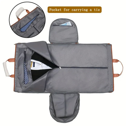 Convertible Travel Garment Bag Large Duffel Suit Carrier with Shoe Compartment & Hidden Backpack Straps Waterproof Blue - Mekamart Australia