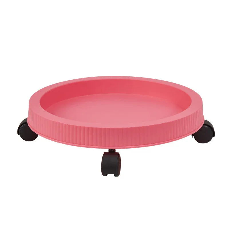 Pink 3-Tier Stackable Strawberry & Vegetable Planter with Mobile Wheel Tray - Space-Saving Vertical Gardening System - Mekamart Australia