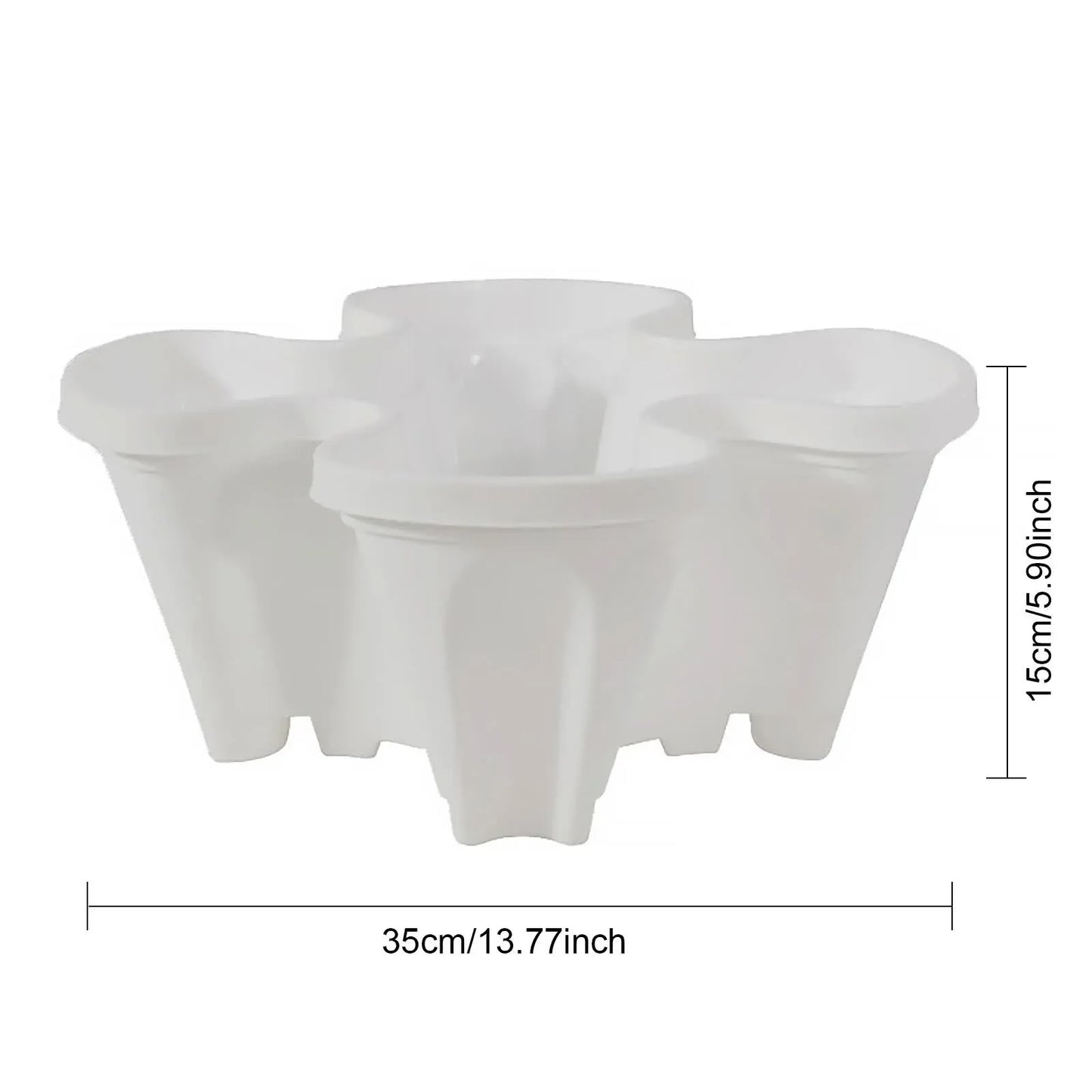 Beige 3-Tier Stackable Strawberry & Vegetable Planter with Mobile Wheel Tray - Space-Saving Vertical Gardening System - Mekamart Australia