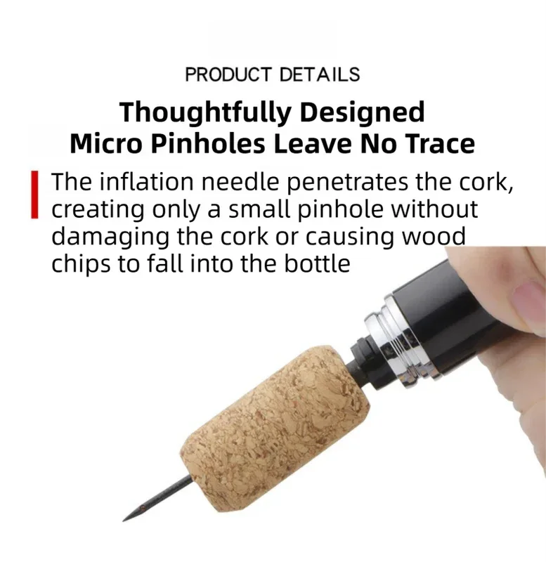 Black Pen-Style Air Pressure Wine Bottle Opener with Vacuum Wine Stopper Set - Effortless Cork Removal for Home & Champagne Party - Mekamart Australia
