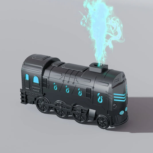 War-Armor Ultrasonic Train Humidifier & Aroma Diffuser - Large & Fine Mist Output, Water Shortage and Power-Off Protection with 7-Color LED & Mechanical Button and Remote Dual Control - Mekamart Australia