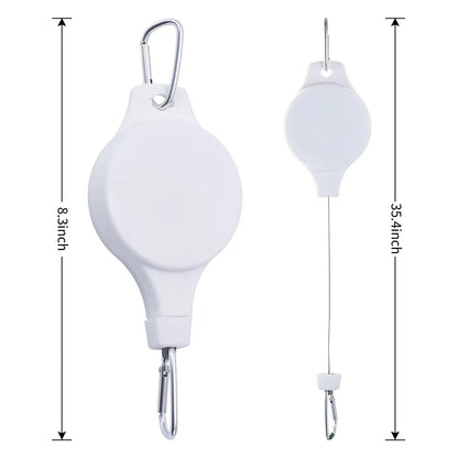 3PCS Black + 3PCS White Retractable Hanging Basket Pulley System & 6PCS Heavy Duty Stainless Steel S-Hooks Combo - Garden Plant Hanger(Max Load 5KG) - Mekamart Australia