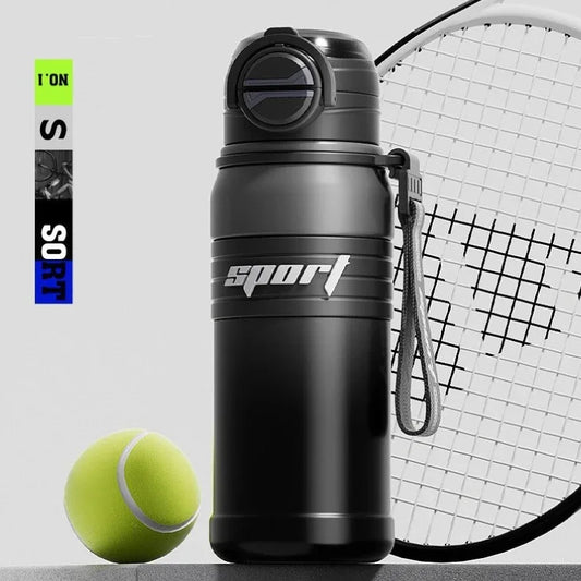 Black 680ml Large Capacity Sports Insulated Tumbler - 316 Stainless Steel Straw Water Bottle, Dual-Use Lid for Travel & Outdoors - Mekamart Australia