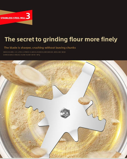 500g Large-Capacity Electric Grinder and Pulverizer with 5 Set Blades - Multi-Function 300W Kitchen Mill for Grains, Spices, Coffee Beans