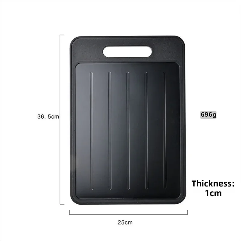 Black Aluminum Alloy Fast Thawing Dual-Sided Cutting Board(36.5x25CM) - Multifunctional Kitchen Tool with Garlic Grinder and Knife Sharpener - Mekamart Australia