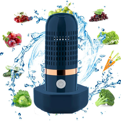 Blue Wireless Capsule Fruit and Vegetable Purifier(16x5.4CM) - Portable Food Disinfection & Sterilization Cleaner, 99.9% Bacteria Removal - Mekamart Australia