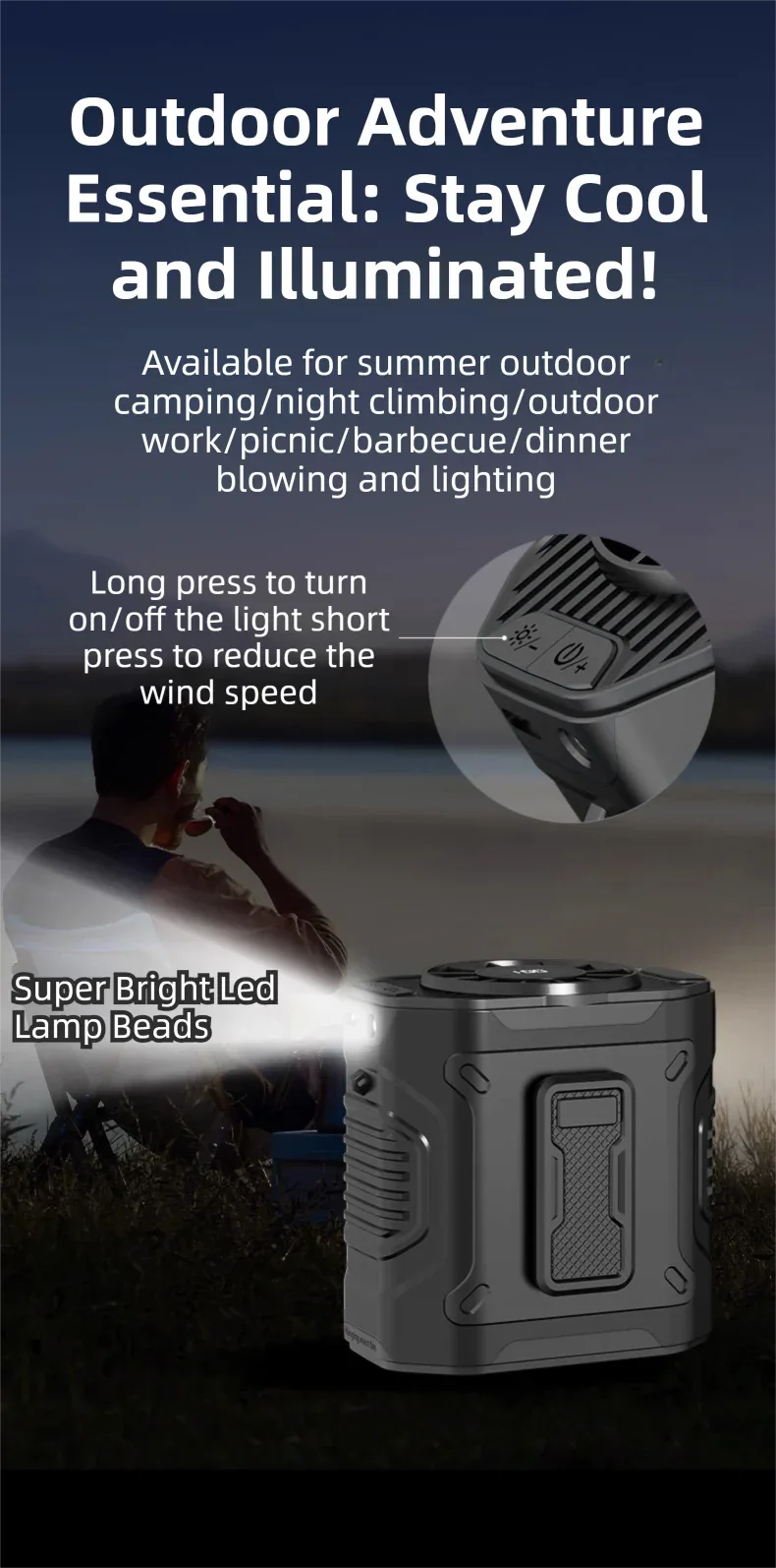 Dark Green Portable Waist Fan - Construction Site Cooling Solution with 360° Turbo Ice Engine, 100 Speed Gears, and LED Light - Mekamart Australia