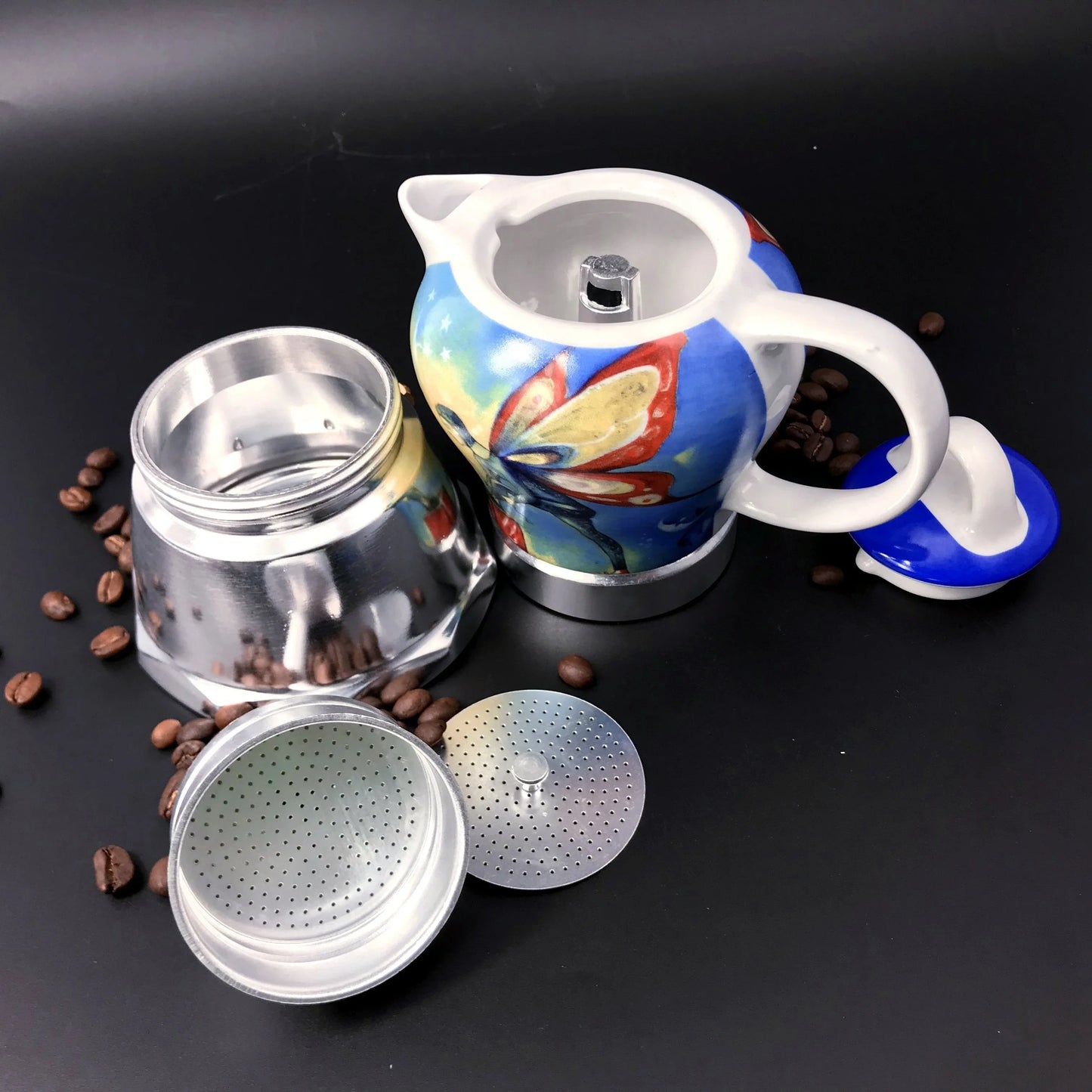Fairy Vintage Porcelain Ceramic Italian Stove Top Espresso Coffee Maker 3-4Cups 200ml - Mekamart Australia