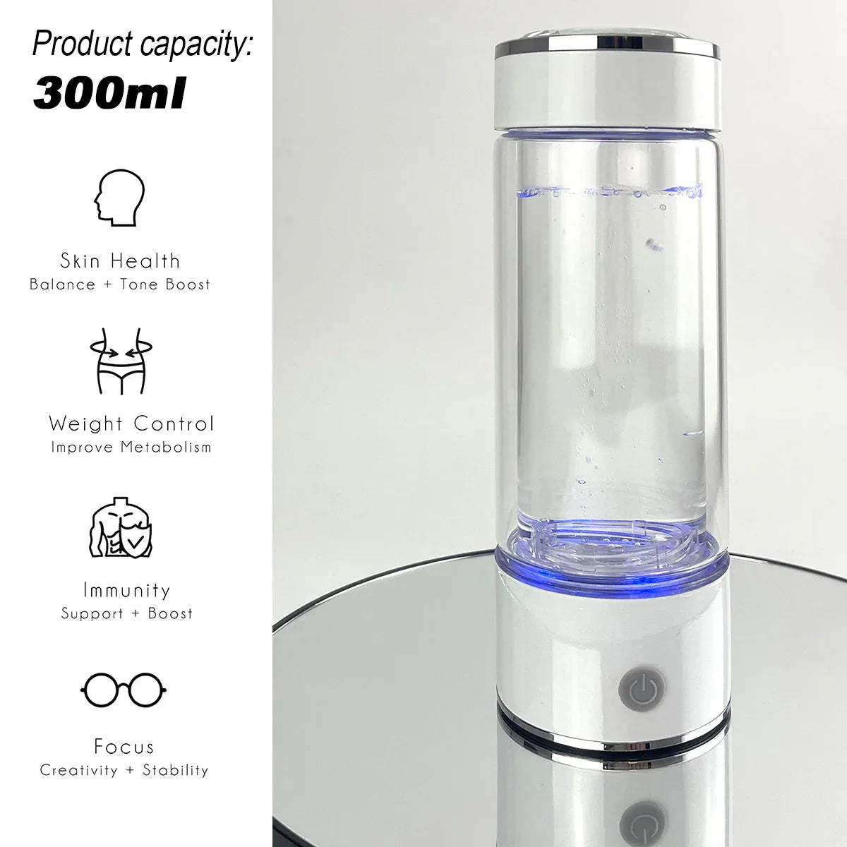 300ml H2 Hydrogen Water Bottle Alkaline Ionizer High compatibility AU - Mekamart Australia