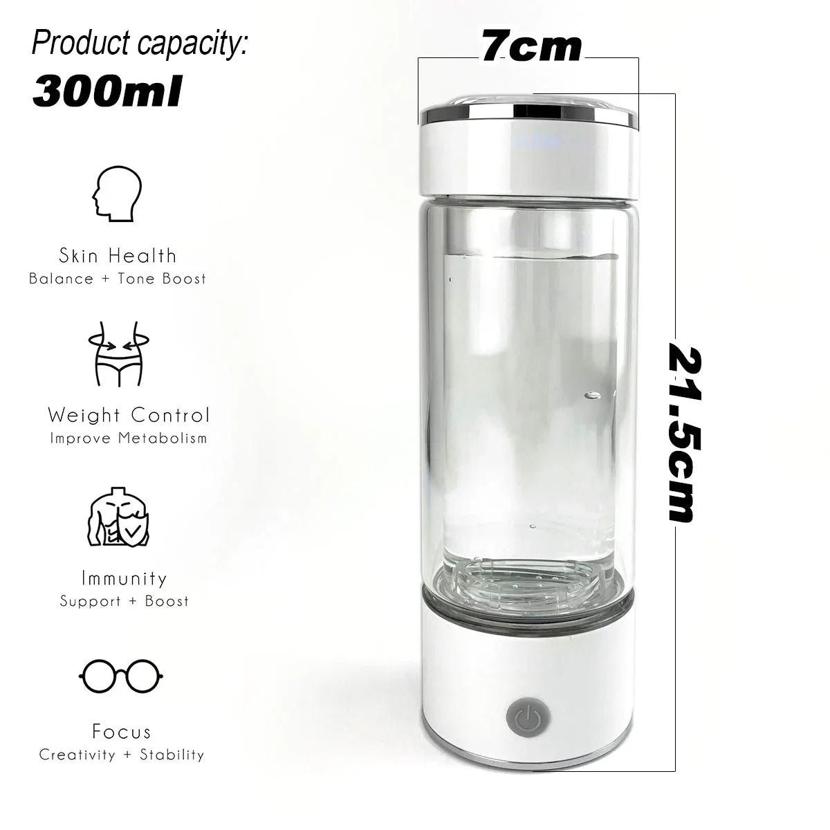 300ml H2 Hydrogen Water Bottle Alkaline Ionizer High compatibility AU - Mekamart Australia