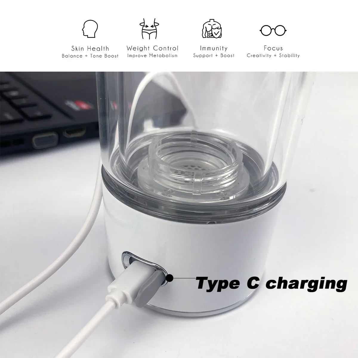 300ml H2 Hydrogen Water Bottle Alkaline Ionizer High compatibility AU - Mekamart Australia