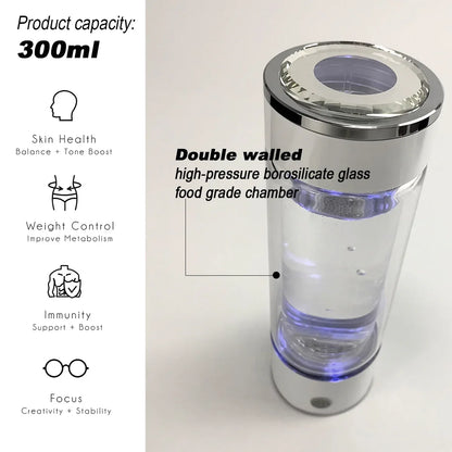 300ml H2 Hydrogen Water Bottle Alkaline Ionizer High compatibility AU - Mekamart Australia