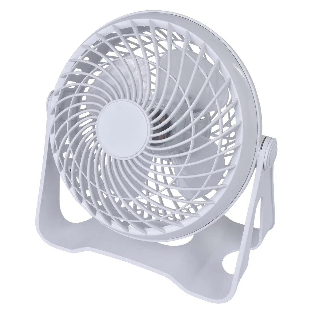 USB Powered Desk Fan – Portable 2-Speed Adjustable Angle Cooling Fan (White) - Mekamart Australia