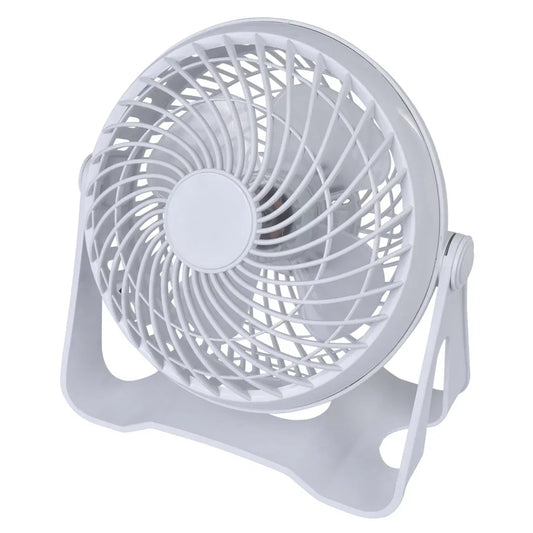 USB Powered Desk Fan – Portable 2-Speed Adjustable Angle Cooling Fan (White) - Mekamart Australia