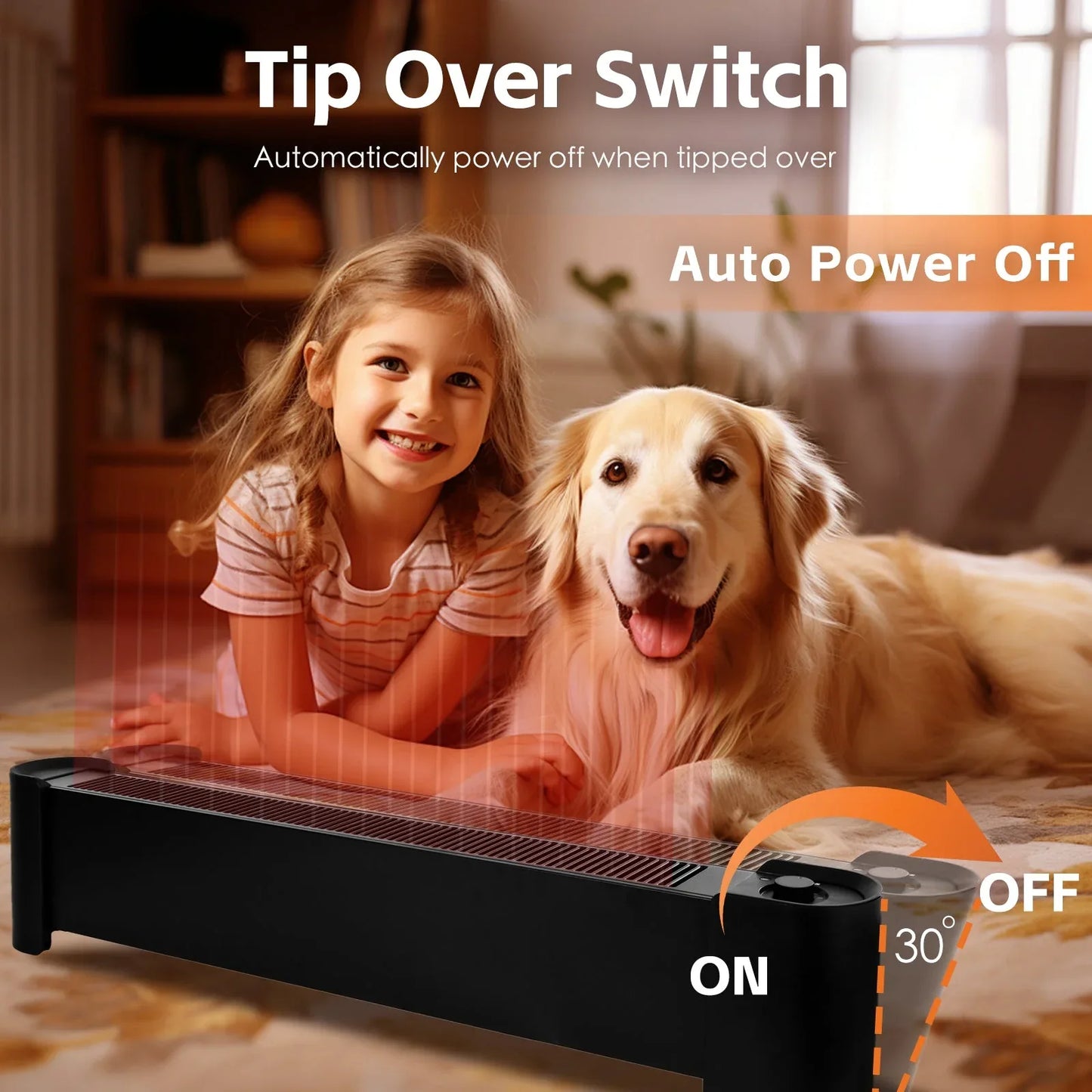 2200W Graphene Floor Electric Heater – Fast Heating, Energy-Efficient, Portable Indoor Heater - Mekamart Australia