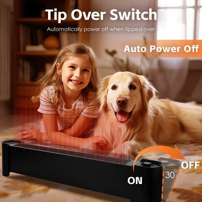 2200W Graphene Floor Electric Heater – Fast Heating, Energy-Efficient, Portable Indoor Heater - Mekamart Australia