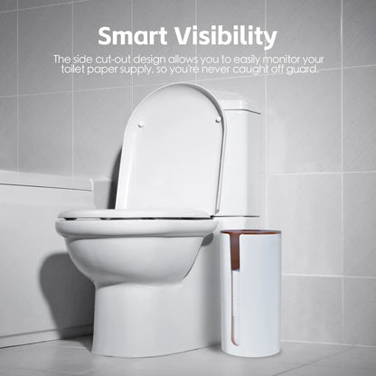 Bamboo Lid Toilet Roll Storage Holder - Mekamart Australia
