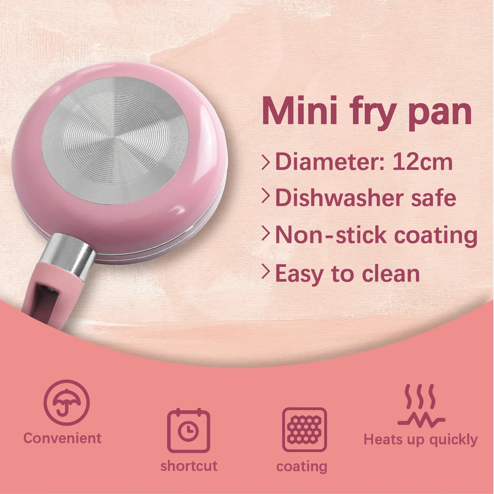 12cm Mini Non Stick Aluminium Frying Pan Round Egg Pan - Mekamart Australia