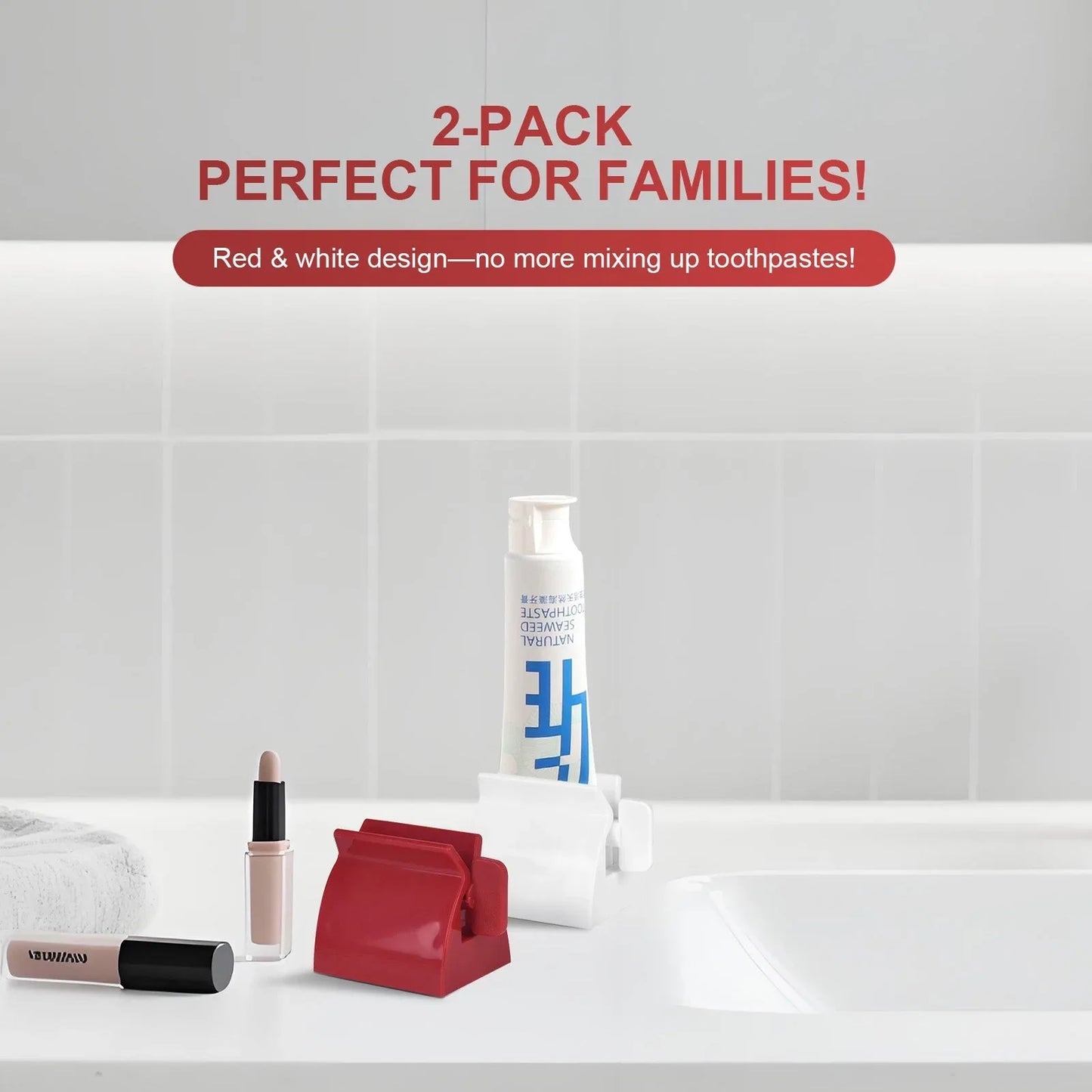 2Pcs Toothpaste Rolling Dispensers Squeezer - Mekamart Australia
