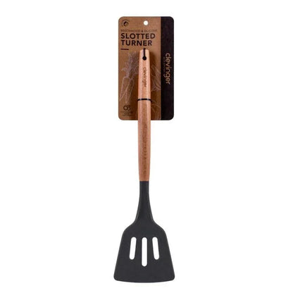 Beechwood & silicone slotted turner charcoal - Mekamart Australia