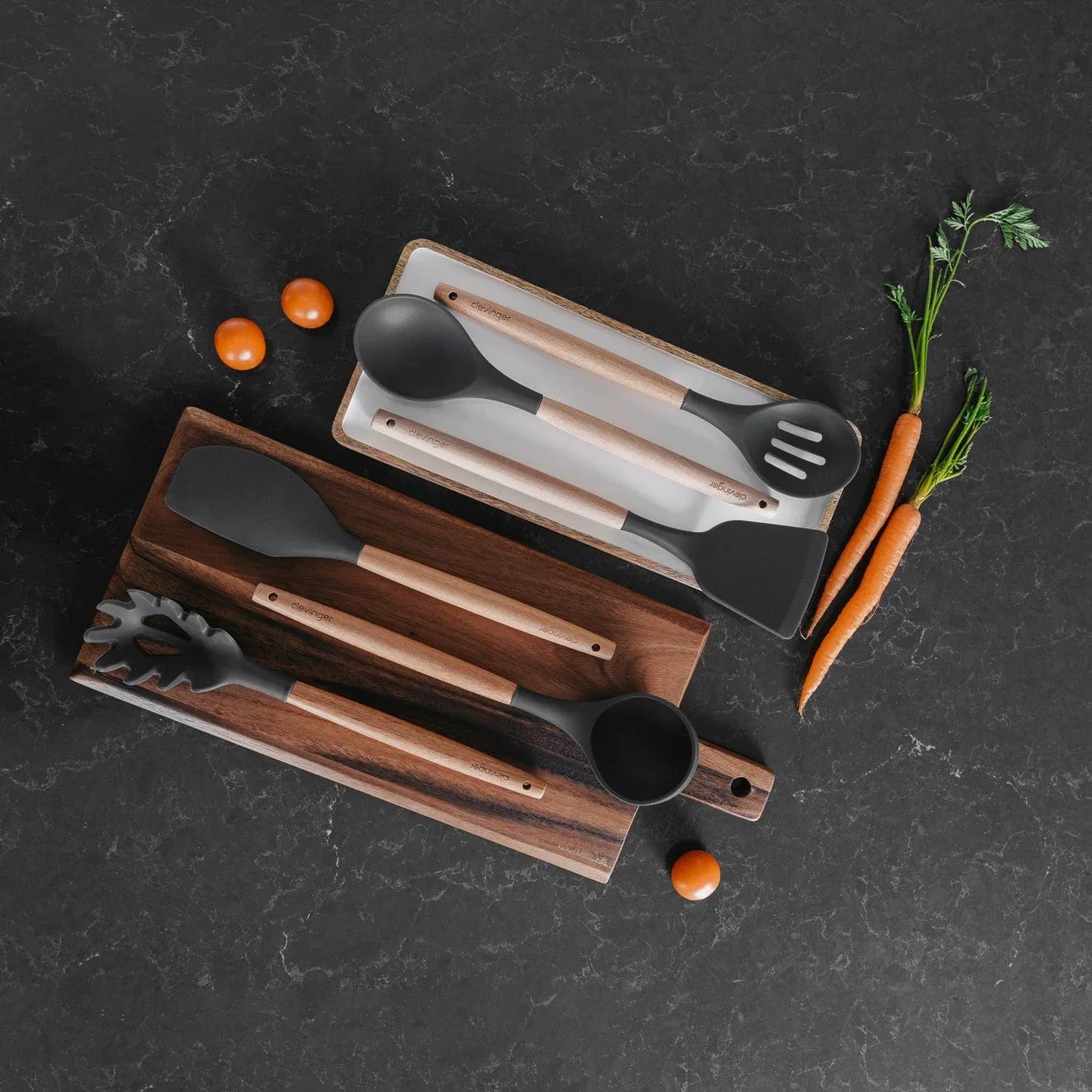 Beechwood & silicone spoon charcoal - Mekamart Australia