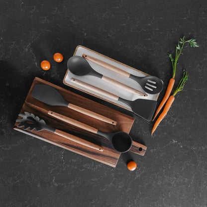 Beechwood & silicone spoon charcoal - Mekamart Australia