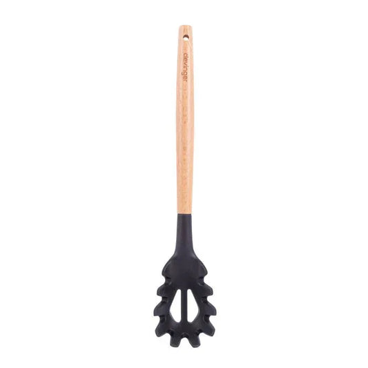 Beechwood & silicone pasta spoon charcoal - Mekamart Australia