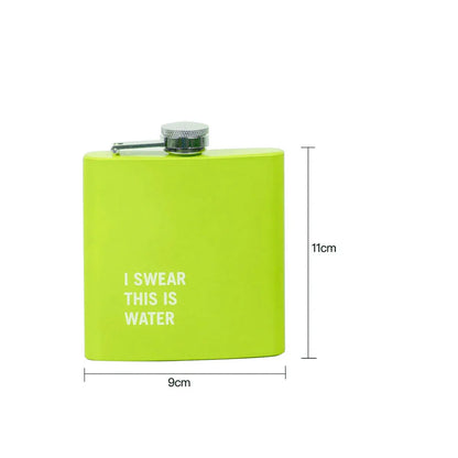 175ml Stainless Steel Hip Flask w Funny Quotes-Green - Mekamart Australia