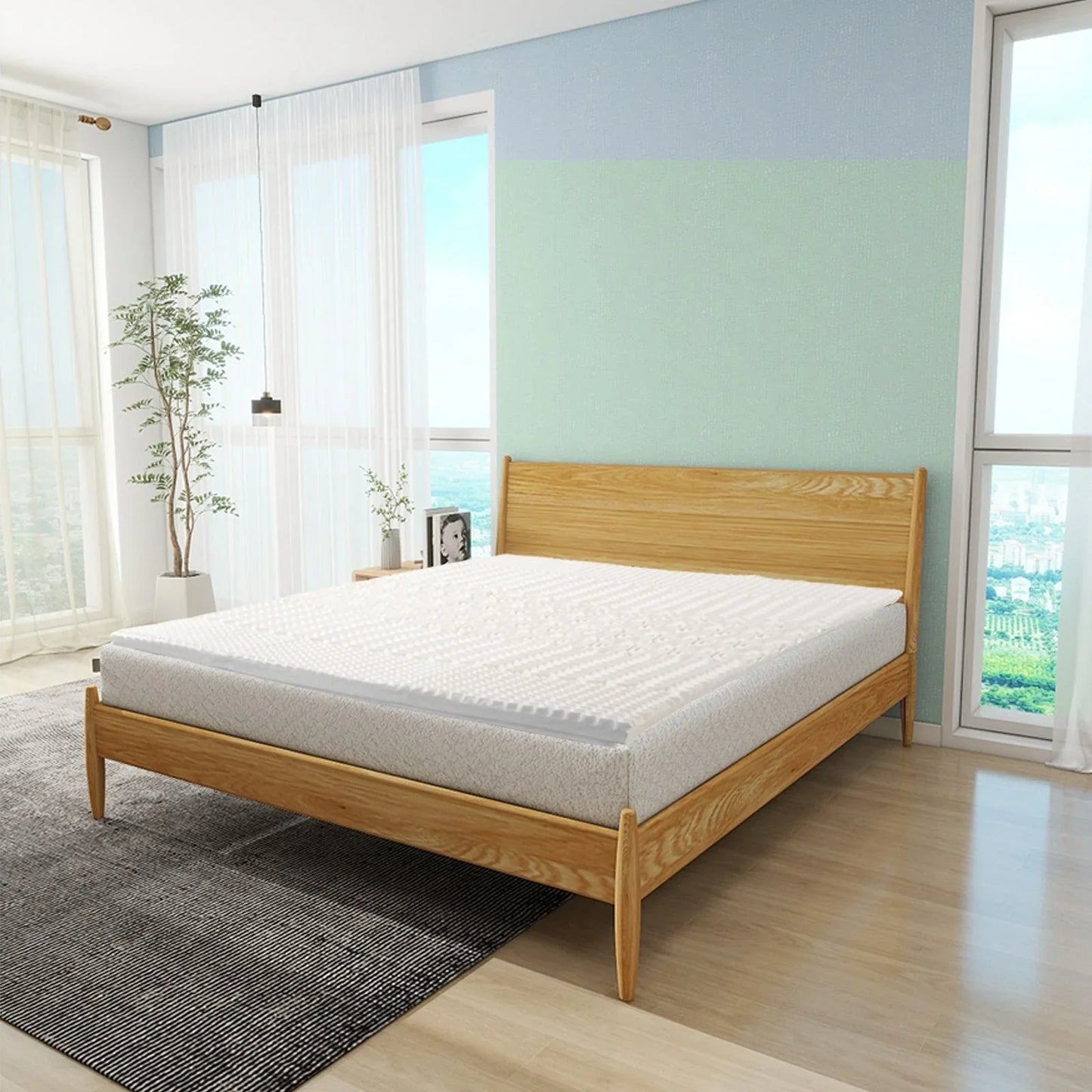 8cm Memory Foam Mattress Topper with Bamboo Cover - Double - Mekamart Australia