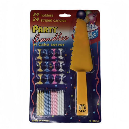 4 Sets of Party candles with Cake server sets - Mekamart Australia