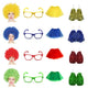 School house carnival colour celebrates kit Wig Glasses Tutus and Pom Poms - Red - Mekamart Australia