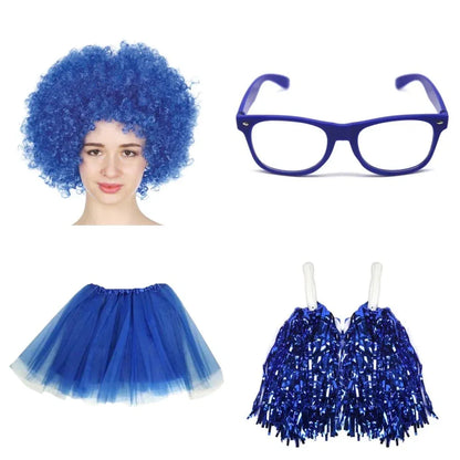 School house carnival colour celebrates kit Wig Glasses Tutus and Pom Poms - Yellow - Mekamart Australia