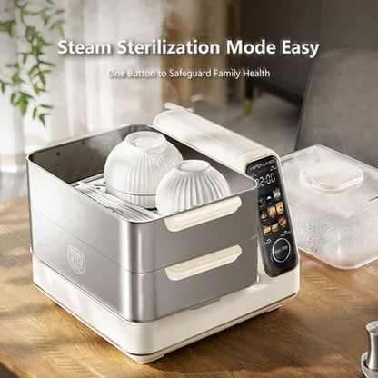 Hoper Layer Electric Food Steamer 16L Large Capacity 10 Second Start 24H Timer Independent Water Tank - Mekamart Australia
