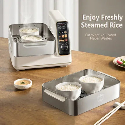 Hoper Layer Electric Food Steamer 16L Large Capacity 10 Second Start 24H Timer Independent Water Tank - Mekamart Australia