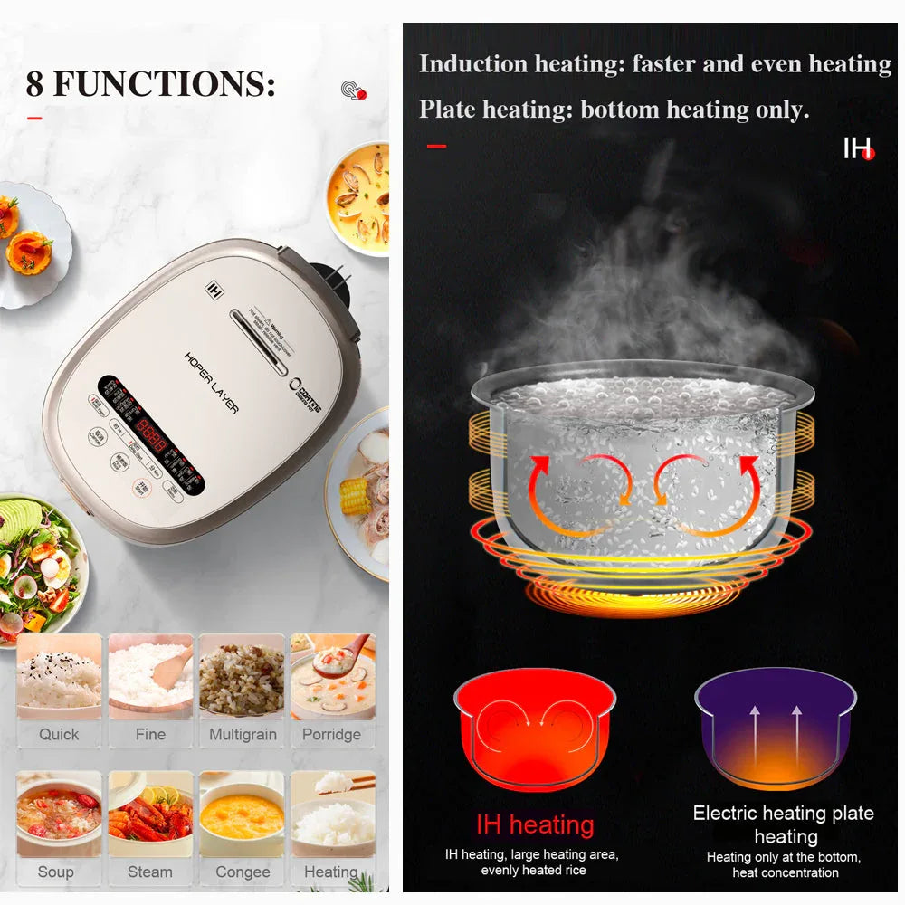 Hoper Layer 4L Electric Rice Cooker IH Heating Zero Coating Non-stick Technology - Mekamart Australia