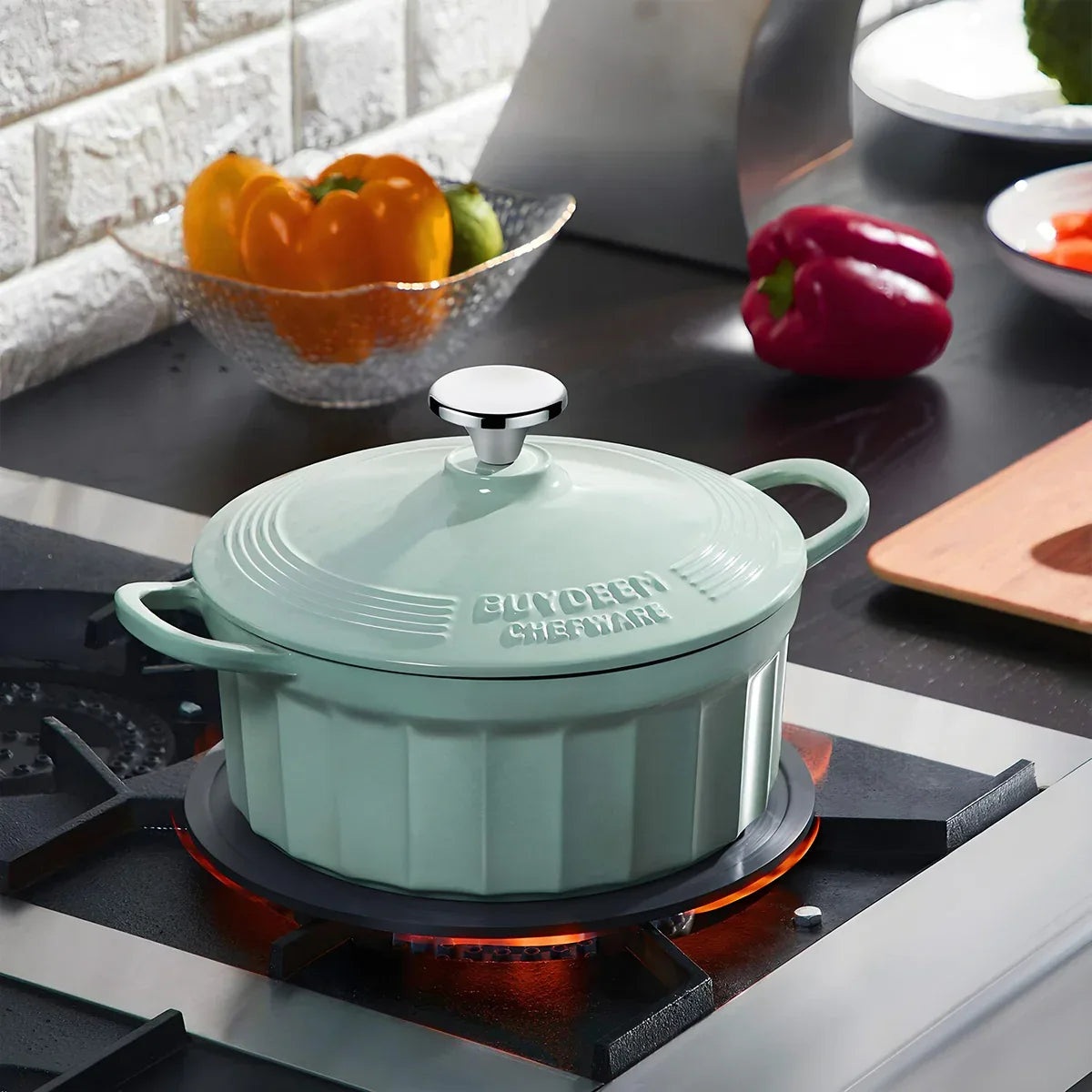 BUYDEEM Enameled Cast-Iron Dutch Oven - Mekamart Australia