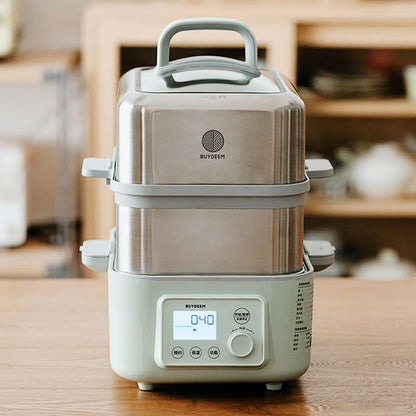 BUYDEEM Double Tier 10L Electric One Touch Digital Multifunctional Food Steamer - Mekamart Australia