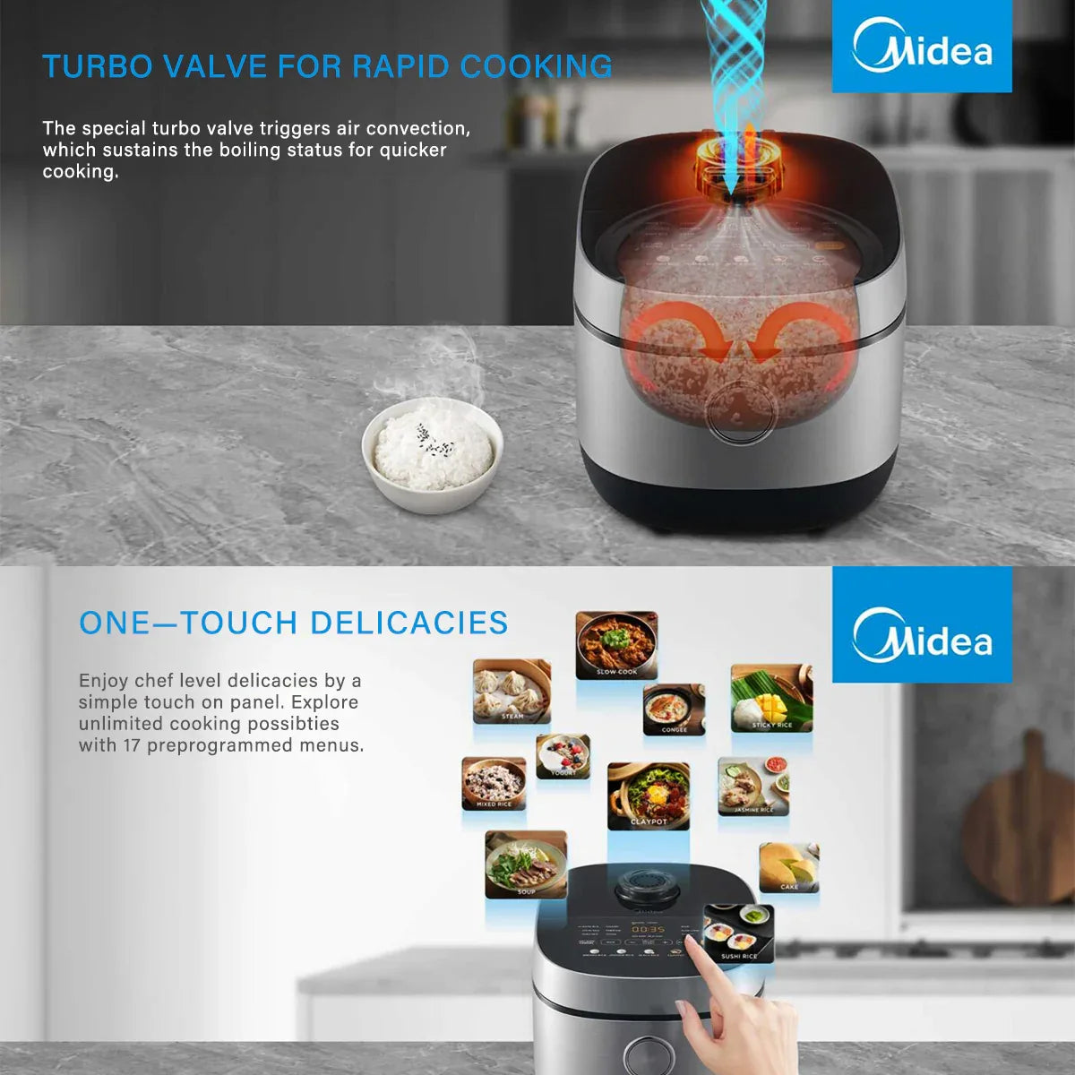 Midea 5L Rice Cooker Non-Stick Multi-functionality 24-Hour Auto Keep Warm - Mekamart Australia