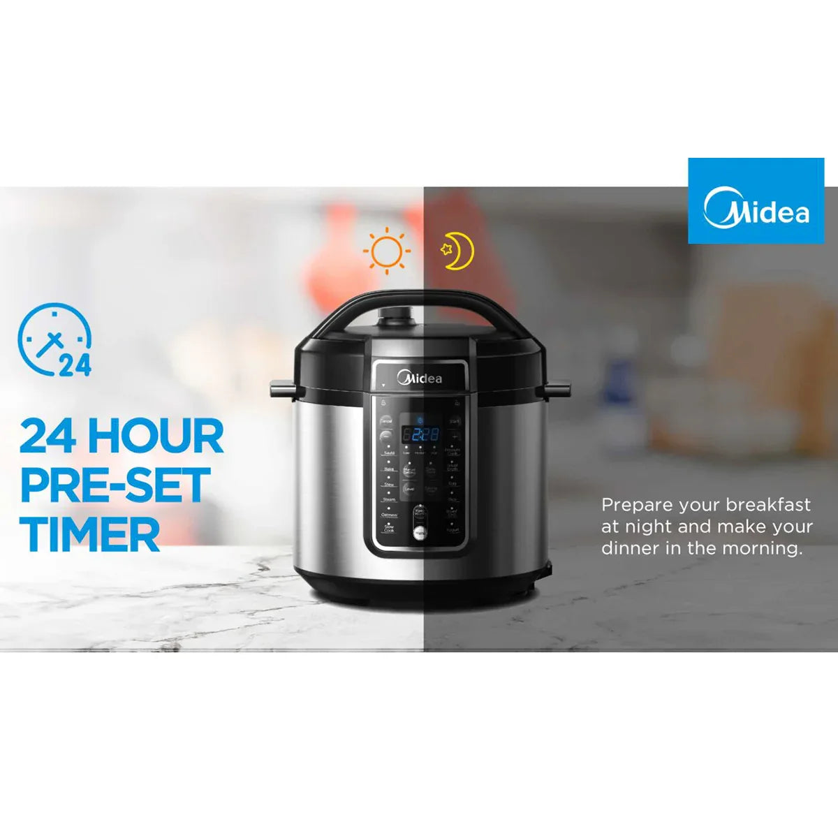 Midea 5.7L 12 Programs Pressure Cooker - Mekamart Australia