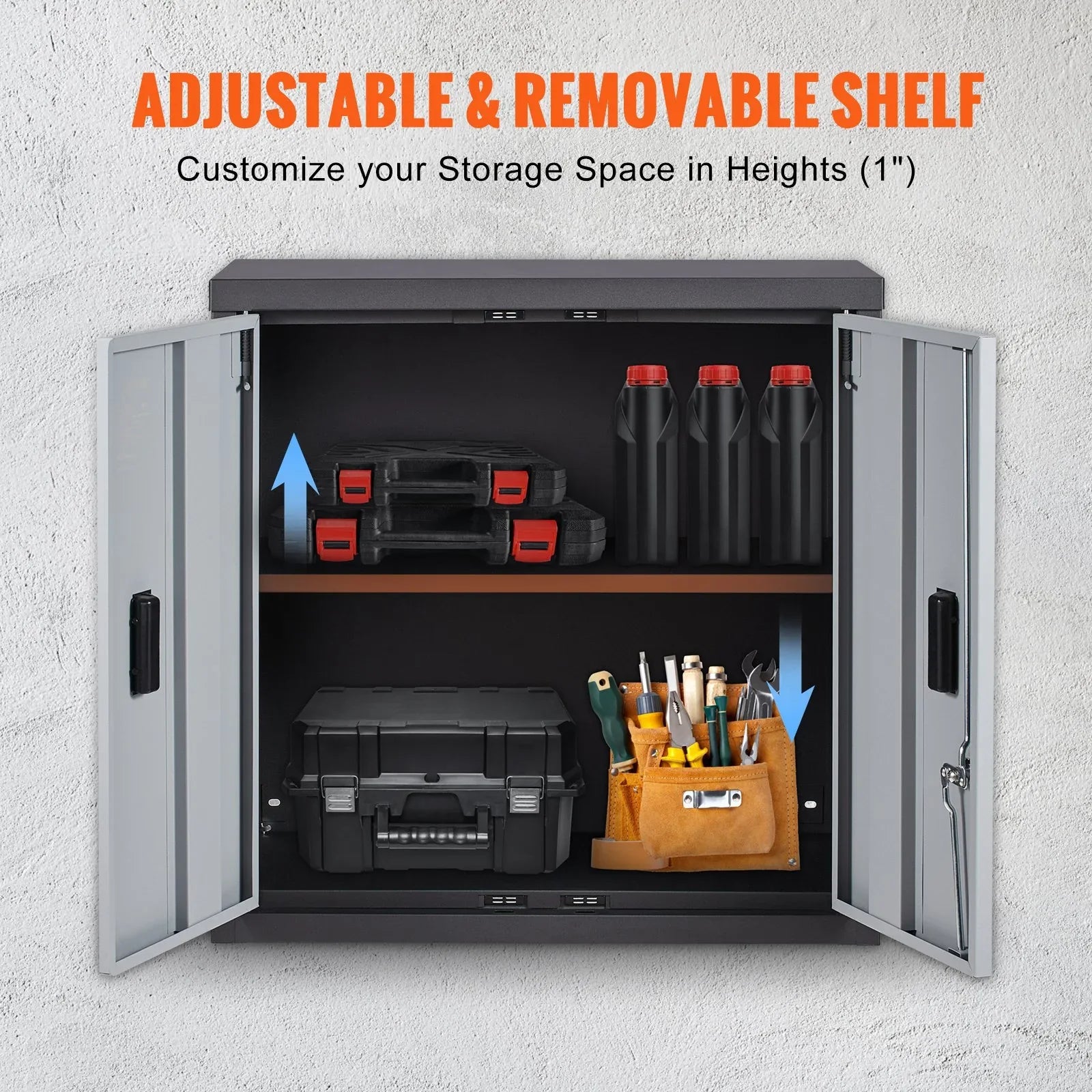 VEVOR Foldable Wall Cabinet Garage Cabinet Wall Mounted 26 - Mekamart Australia