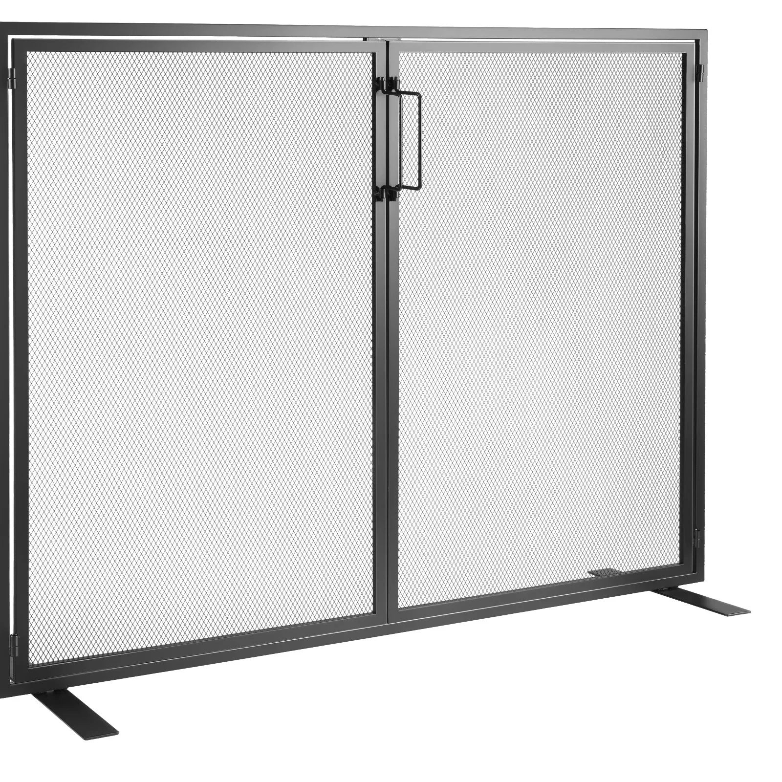 VEVOR Fireplace Screen 1 Panel with Door, Sturdy Iron Mesh Fireplace Screen, 990(L) x780(H)MM Spark Guard Cover, Simple Installation, Free Standing Fire Fence Grate for Living Room Home Decor Modern - Mekamart Australia