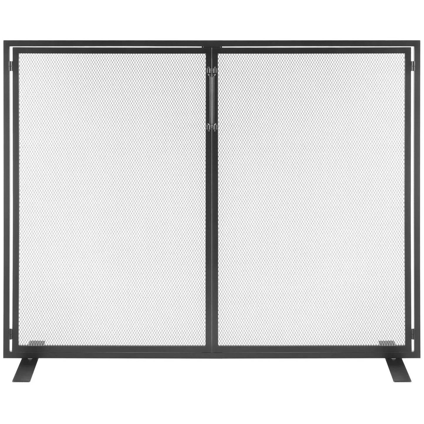 VEVOR Fireplace Screen 1 Panel with Door, Sturdy Iron Mesh Fireplace Screen, 990(L) x780(H)MM Spark Guard Cover, Simple Installation, Free Standing Fire Fence Grate for Living Room Home Decor Modern - Mekamart Australia