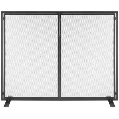 VEVOR Fireplace Screen 1 Panel with Door, Sturdy Iron Mesh Fireplace Screen, 990(L) x780(H)MM Spark Guard Cover, Simple Installation, Free Standing Fire Fence Grate for Living Room Home Decor Modern - Mekamart Australia