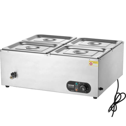 VEVOR Commercial Electric Food Warmer Countertop Buffet 4*12 Qt Pan Bain Marie - Mekamart Australia