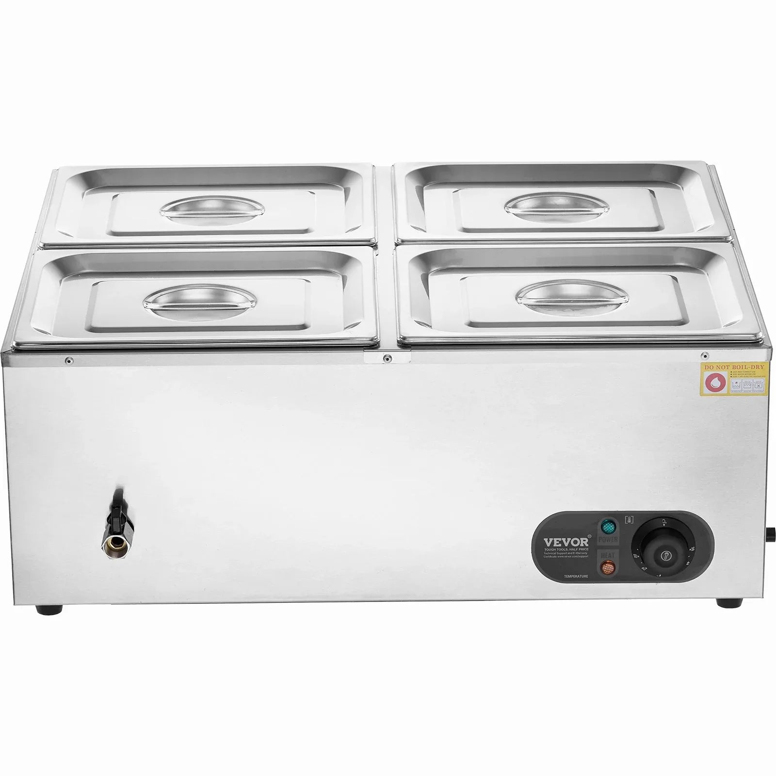VEVOR Commercial Electric Food Warmer Countertop Buffet 4*12 Qt Pan Bain Marie - Mekamart Australia