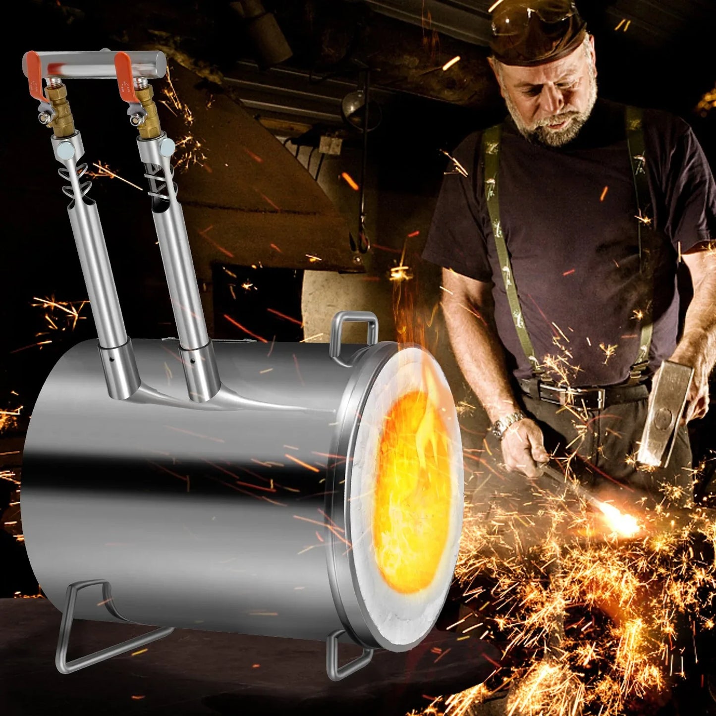 VEVOR 12KG Propane Smelting Furnace Kit Melting Furnace Double Burners 2700℉ - Mekamart Australia