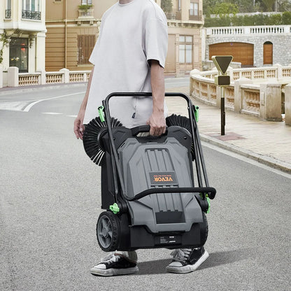 VEVOR Walk-behind Hand Push Floor Sweeper 25.6" Width 5 Gallon Waste Container - Mekamart Australia