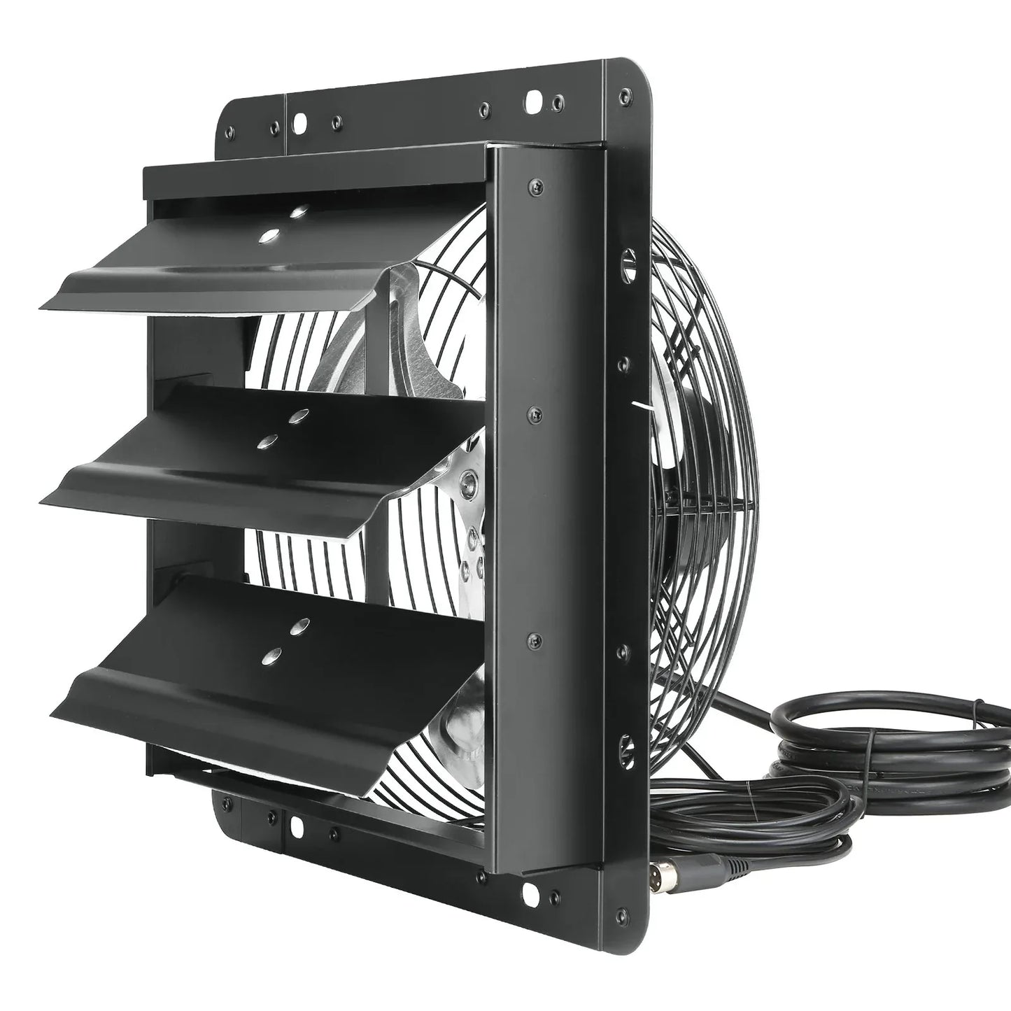 VEVOR Shutter Exhaust Fan, 254mm / 10inch with Temperature Humidity Controller, EC-motor, 843 CFM, Variable Speed Adjustable Wall Mount Attic Fan, Ventilation and Cooling for Greenhouses, Garages, Sheds - Mekamart Australia
