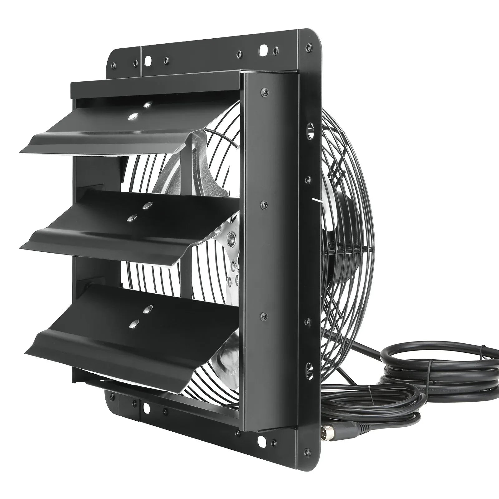 VEVOR Shutter Exhaust Fan, 254mm / 10inch with Temperature Humidity Controller, EC-motor, 843 CFM, Variable Speed Adjustable Wall Mount Attic Fan, Ventilation and Cooling for Greenhouses, Garages, Sheds - Mekamart Australia